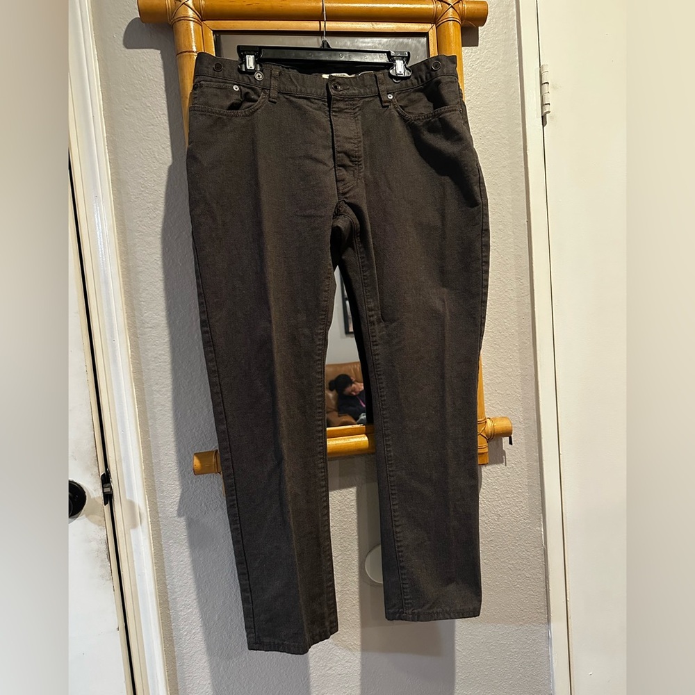 John Varvatos Brown Button Fly Straight Jeans Modern Cut